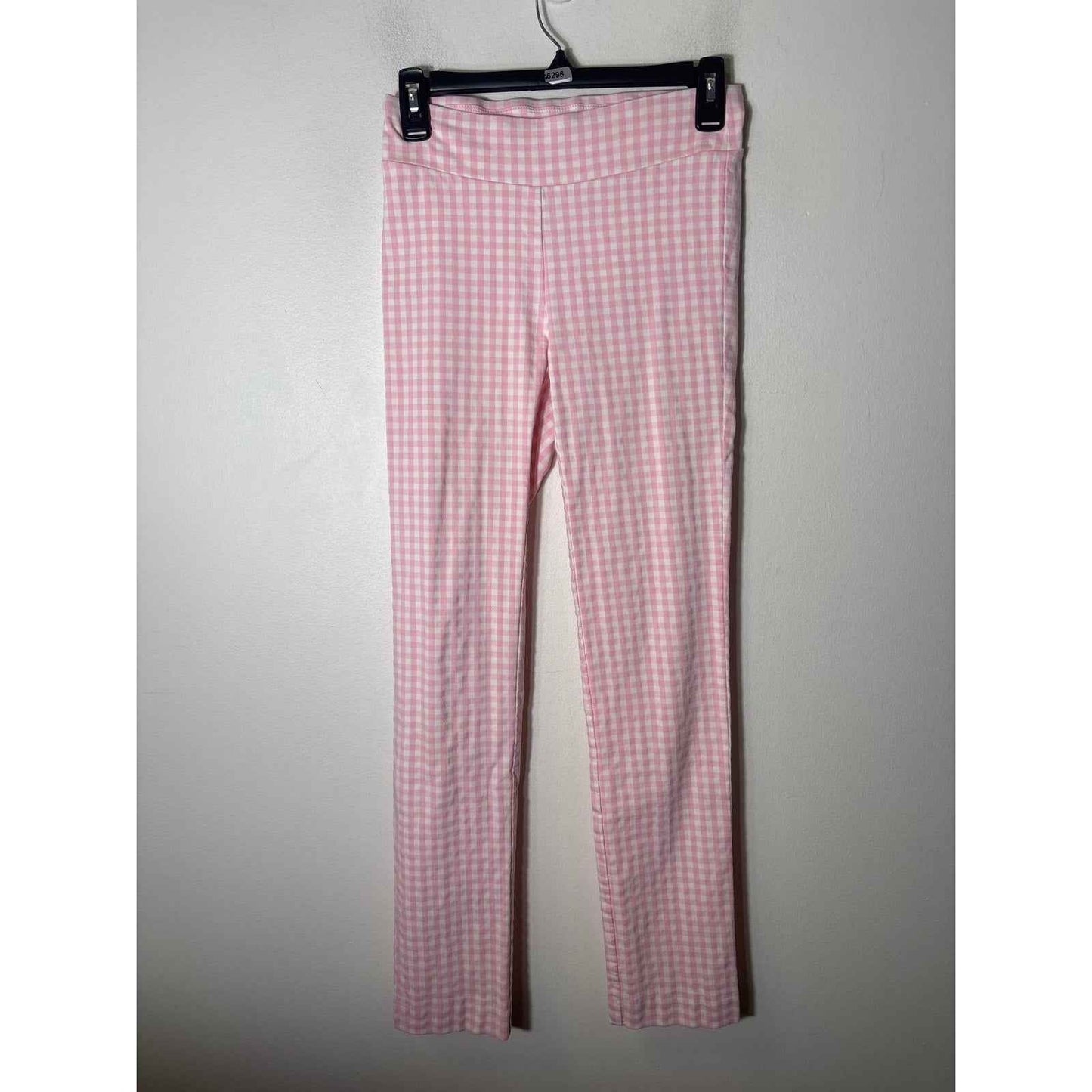 J. McLaughlin Pink and White Check Pull On Pants Sz 0