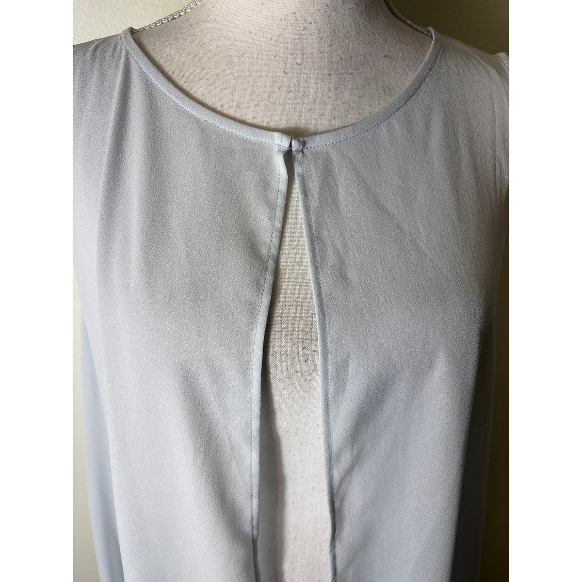 Abbey Glass Soft Blue Open Long Vest Sz L