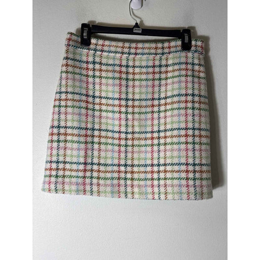 English Factory Multicolor Plaid Mini Skirt Sz M