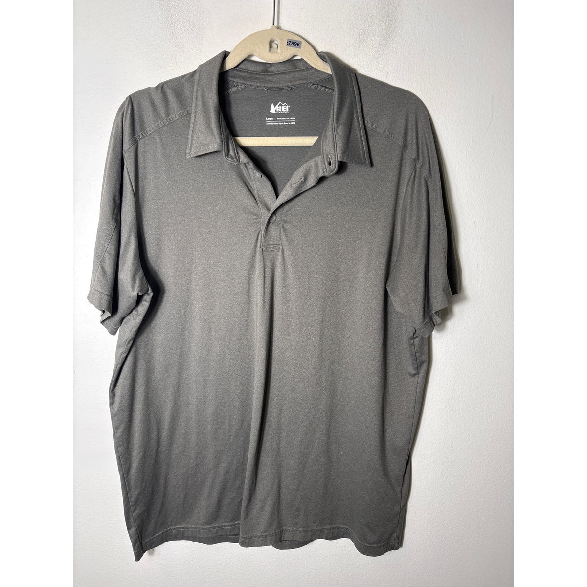 Mens REI Gray Polo Sz L