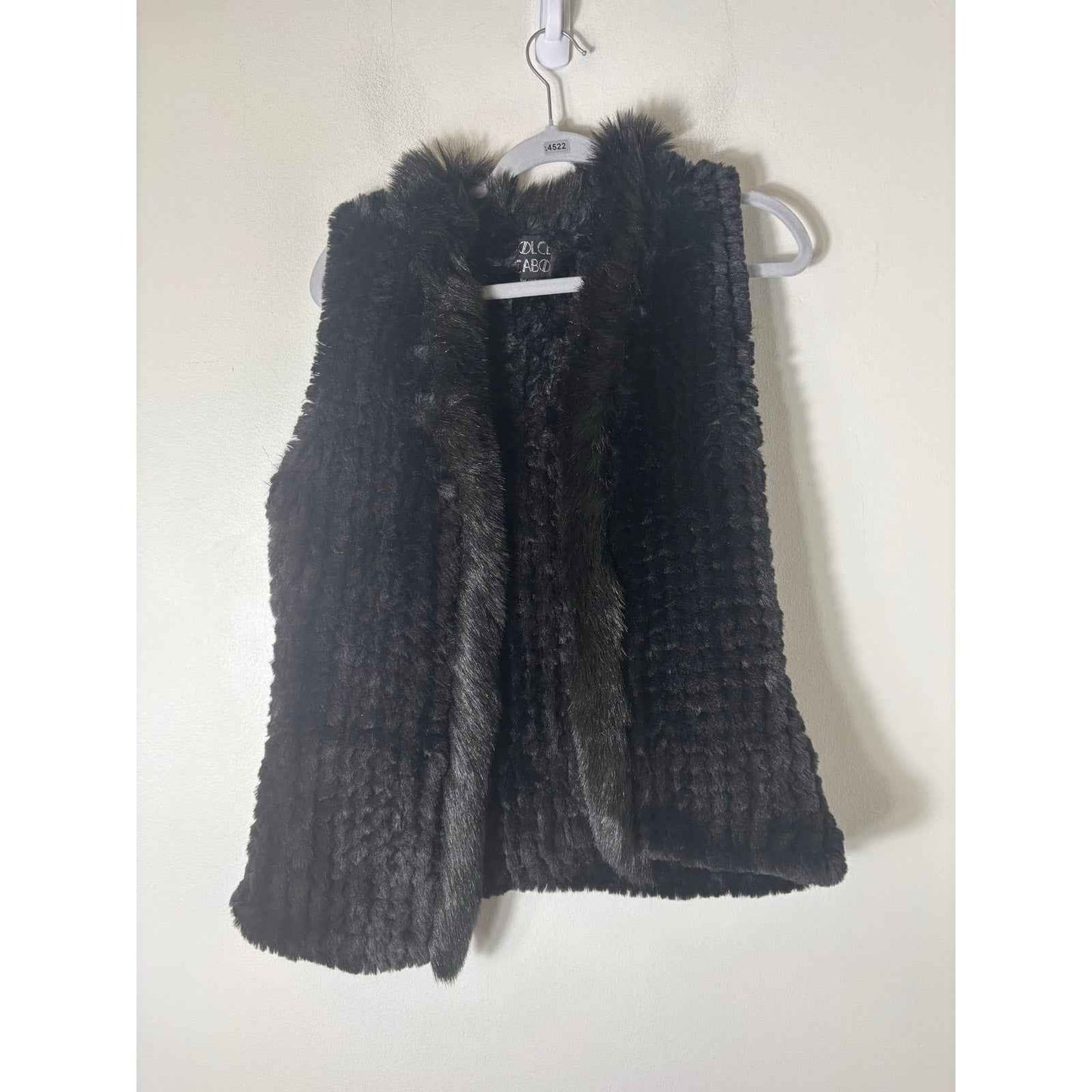 Dolce Cabo Black Rabbit Fur Vest Sz s
