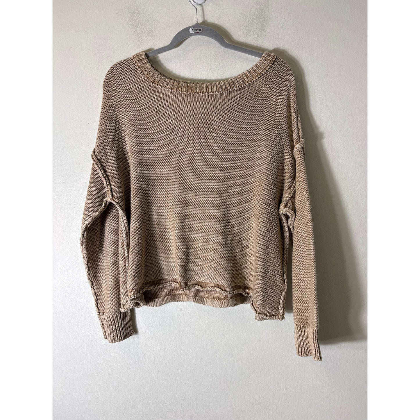 Mustard Seed Tan Over Size Pullover Sweater Sz S