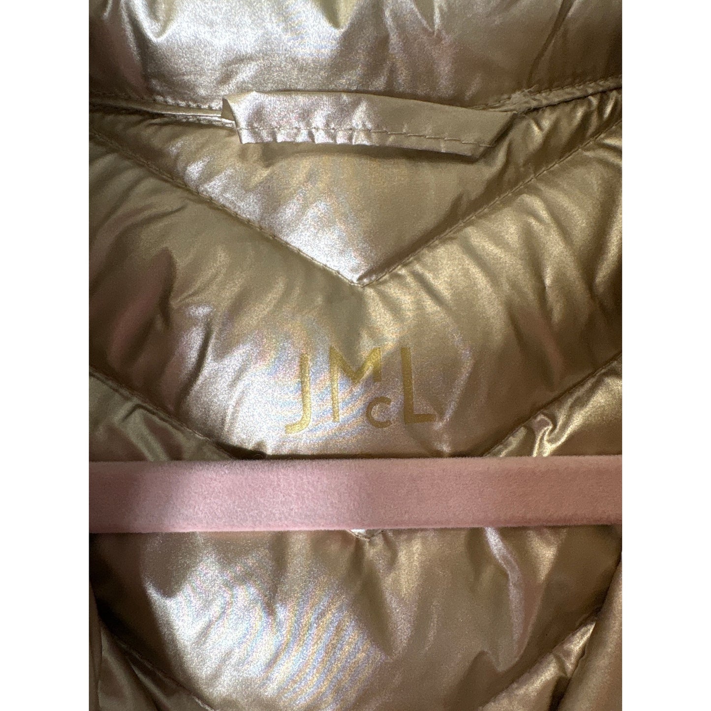 J. McLaughline Gold Metallic Puffer Vest Sz M