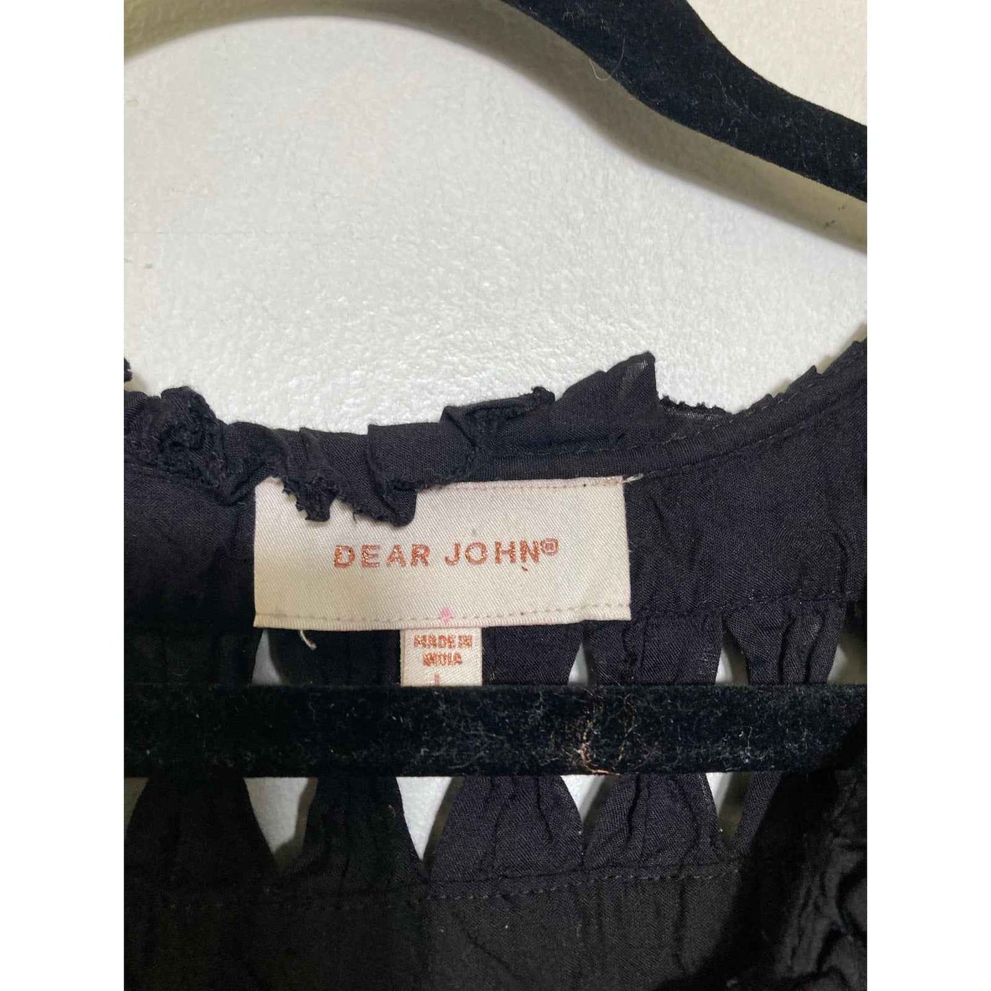 Dear John Black Flutter Sleeve Knee Length Dress Sz L