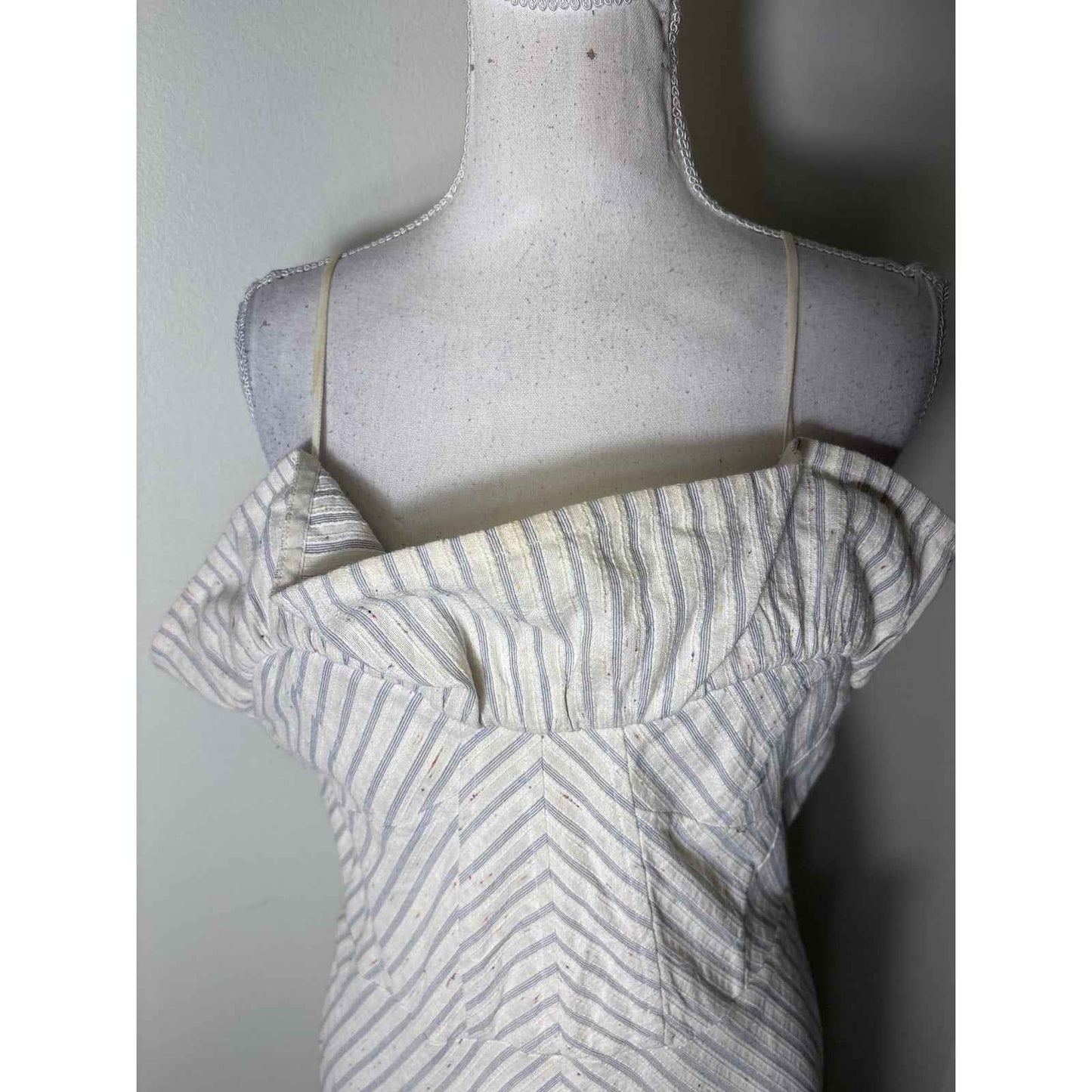Rebecca Taylor Blue and White Spaghetti Strap Maxi Dress Sz 6