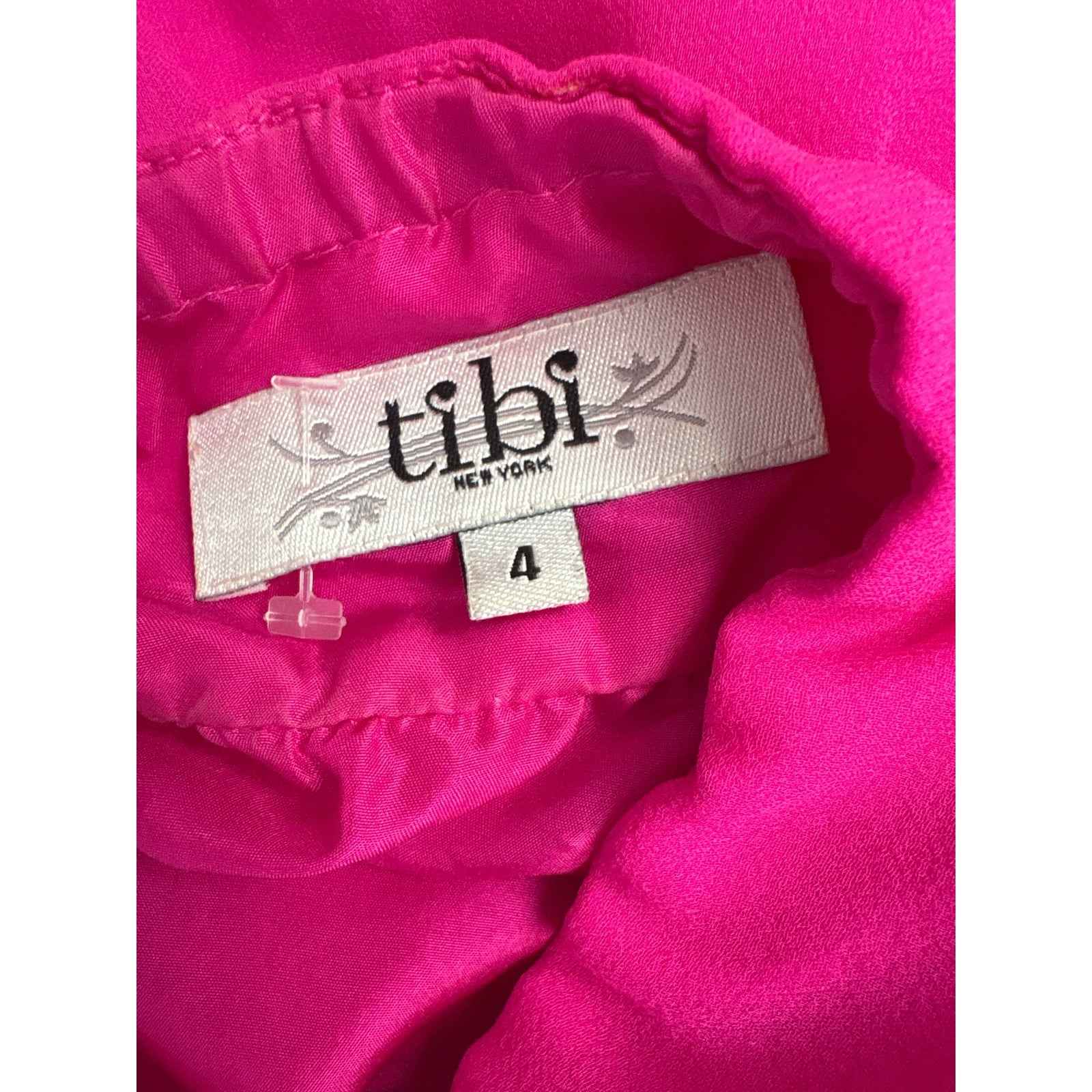 Tibi Hot Pink Silk Halter Backless Special Occasion Top Sz 4