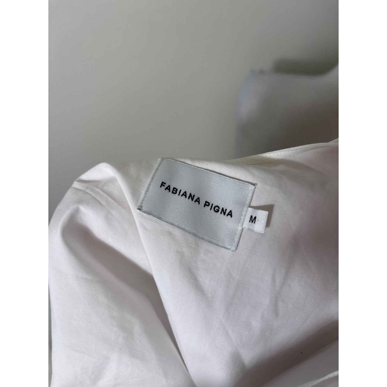 Fabiana Pigna White Cotton Oversized Short Sleeve Top Sz M