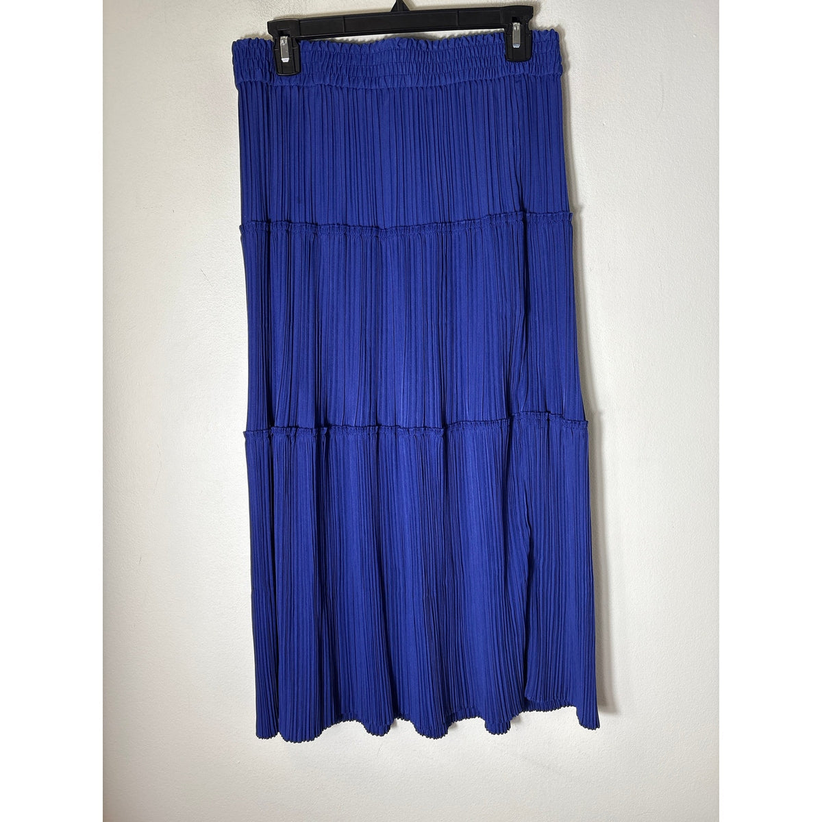 Tahari Electric Blue Pull On Pleated Midi Skirt Sz M