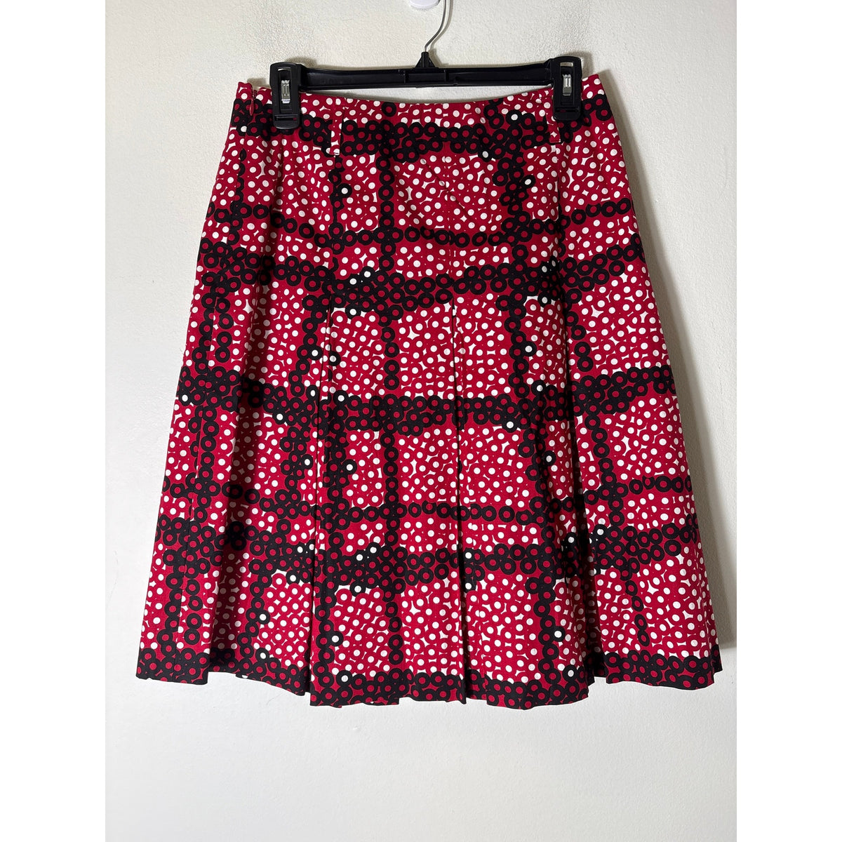 Carlisle Red,Black&WHite Circe Print Cotton Flare Skirt Sz 2