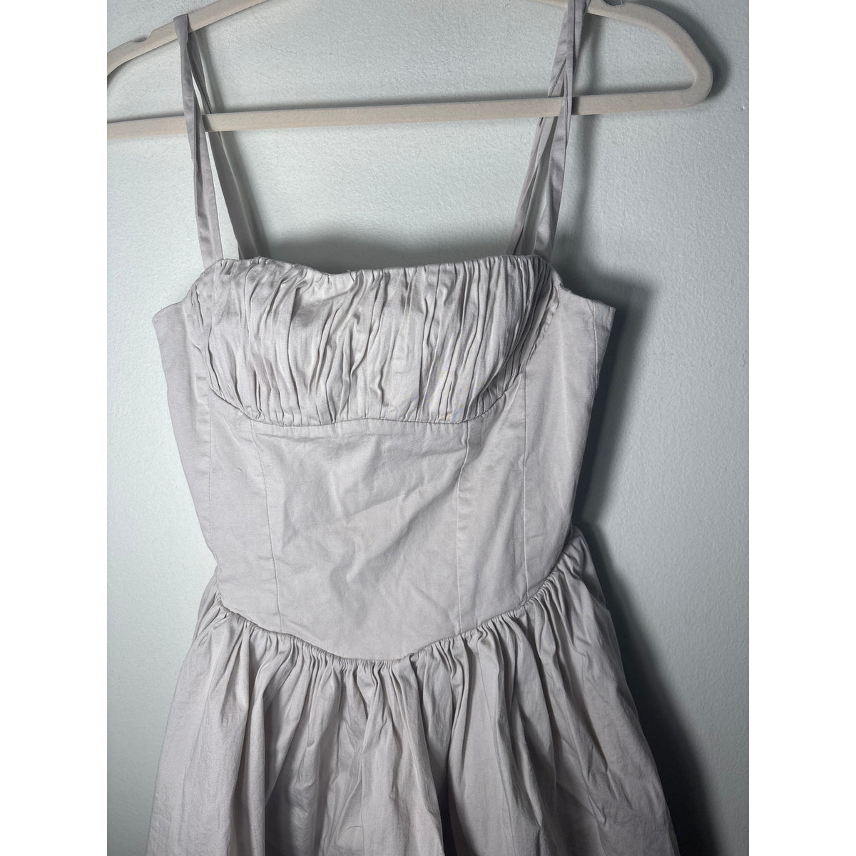 Zara Stone Colored Cotton Mini Dress Sz S
