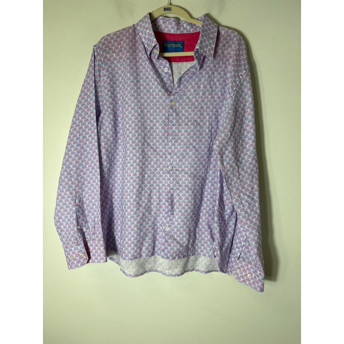 Michael's Pink and Blue Long Sleeve Button Up Shirt Sz XL