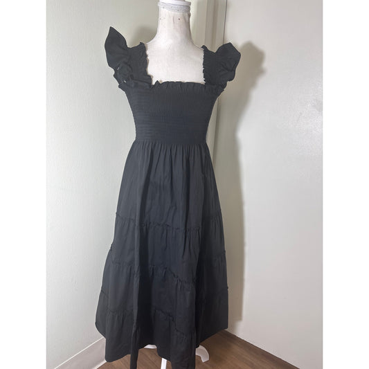 Hill House The Nap Dress Black Cotton Maxi Dress Sz XS