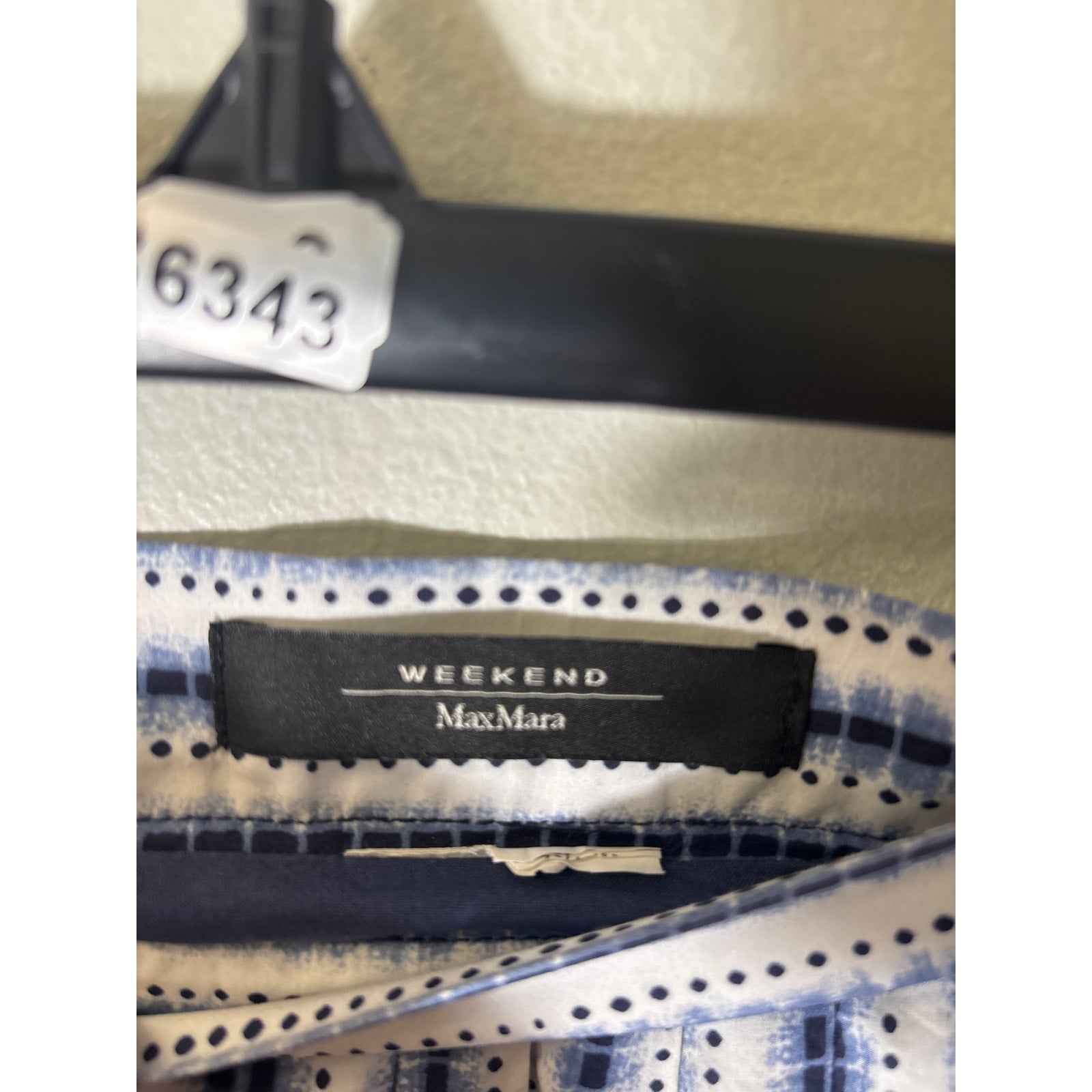 Weekend Max Mara Blue White Hombre Cotton A-Line skirt Sz S