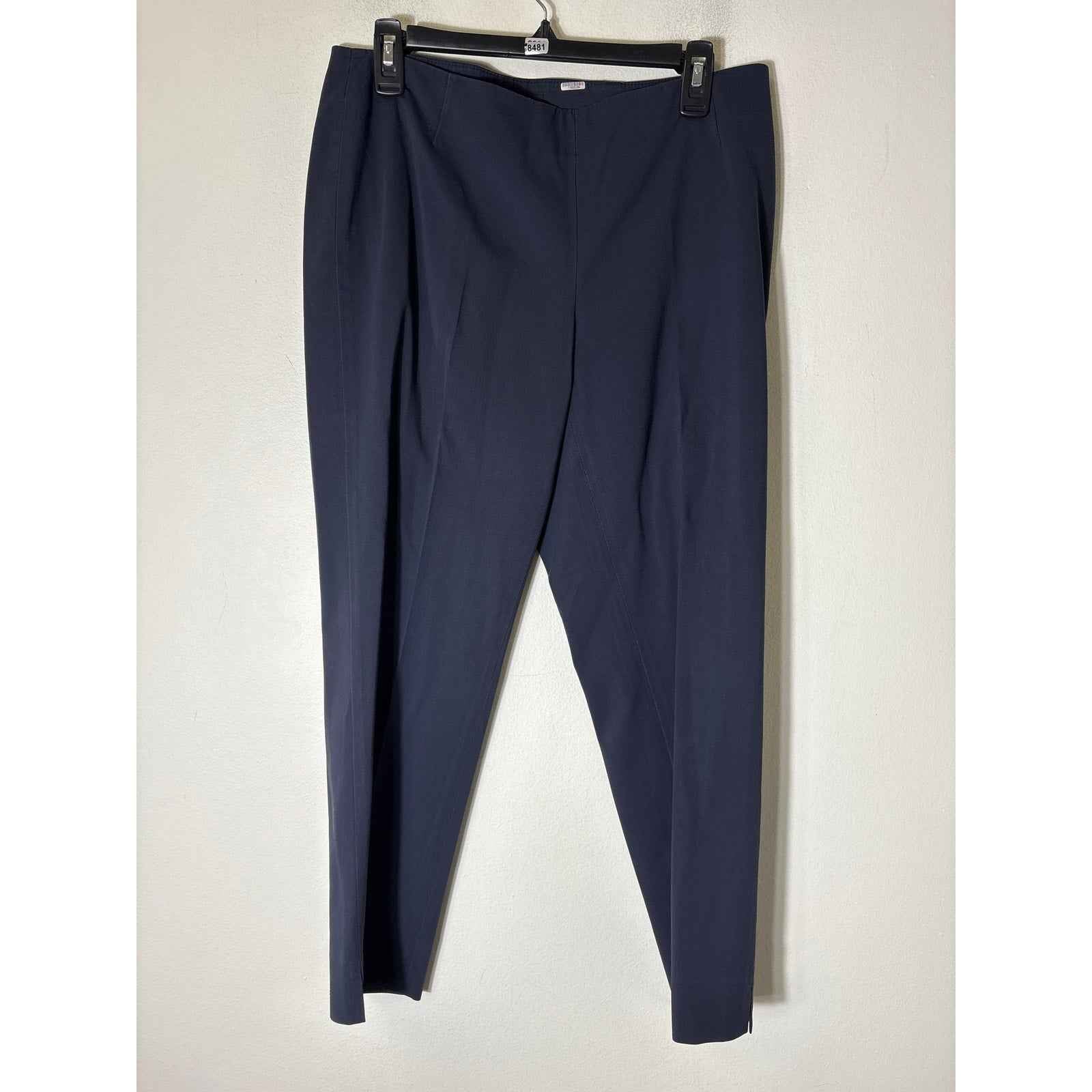 Lafayette 148 Navy Side Zip Flat Front Ankle Pants Sz 6