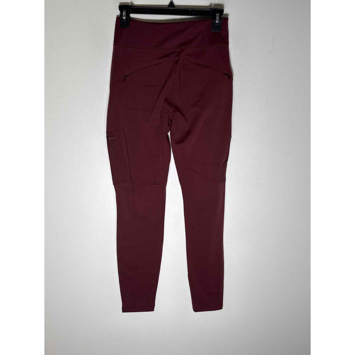 Athleta Maroon Cargo Style Fitted Athletic Pants Sz 4