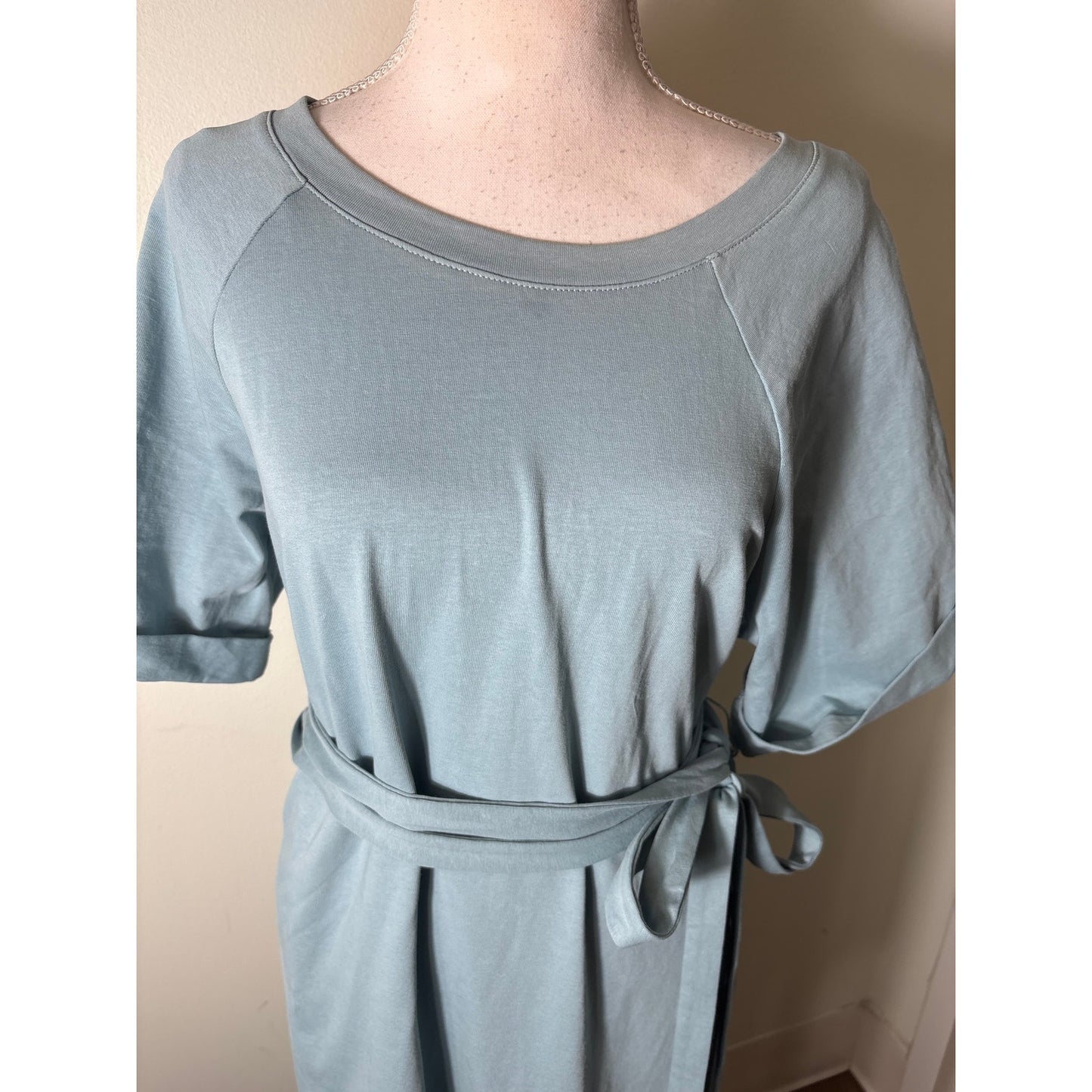 Tuckernuck Light Blue Cuffed Sleeve Tee Maxi Dress Sz M