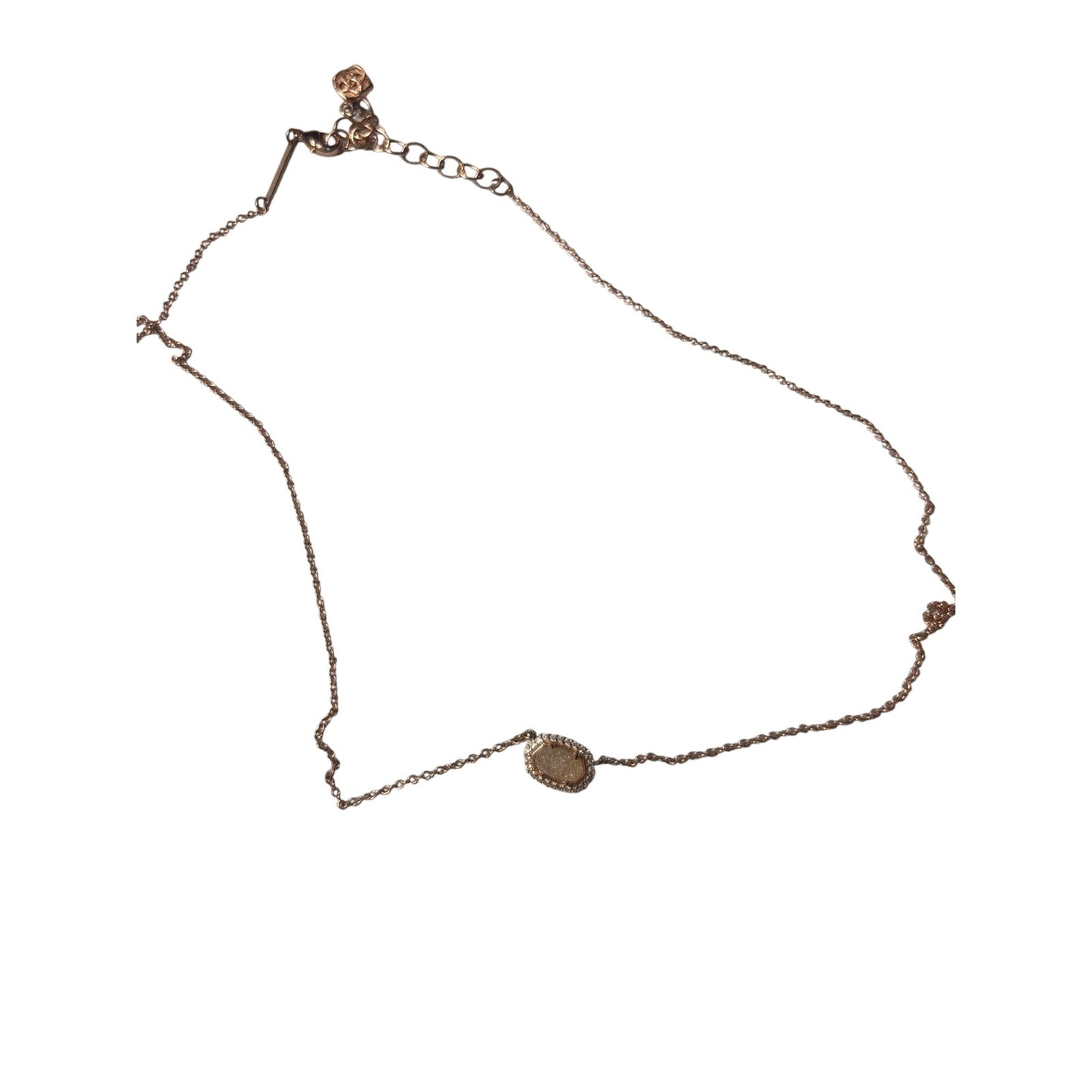 Kendra Scott Oblong Gem Necklace in Rose Gold