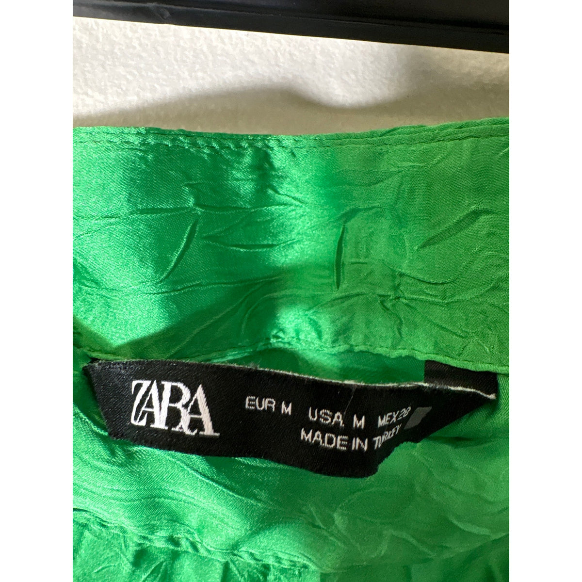 Zara Kelly Green Mini Pleated Sz M