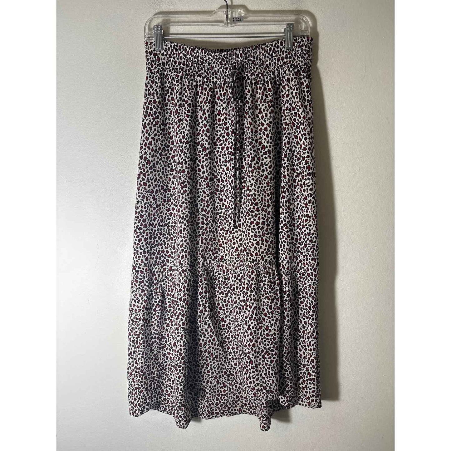 A.L.C. Red White Black Print Pull On Maxi Skirt Sz 4