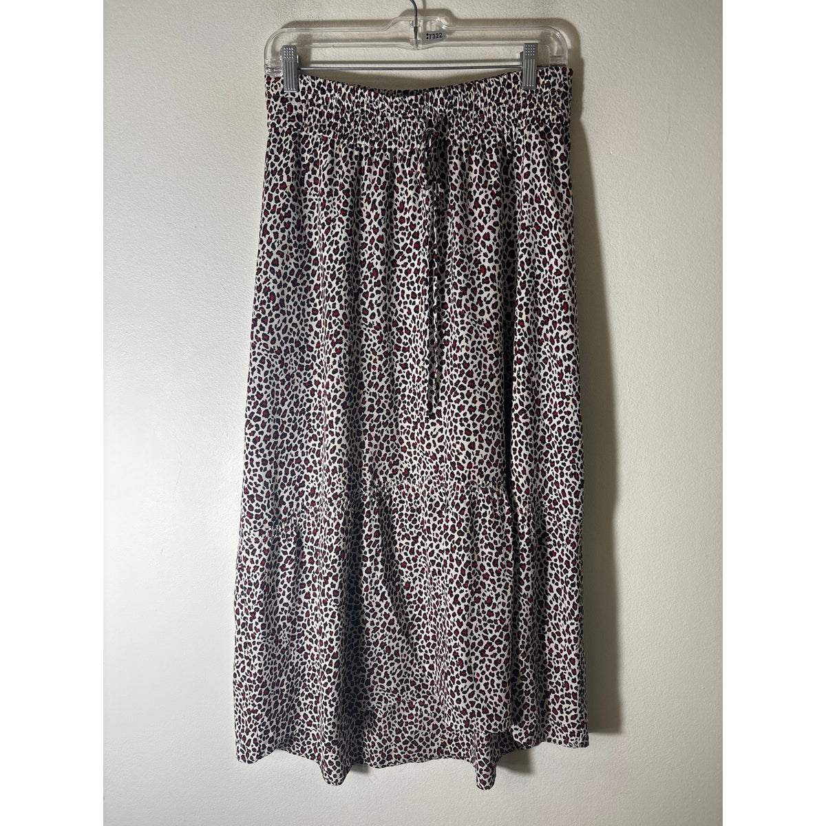 A.L.C. Red White Black Print Pull On Maxi Skirt Sz 4