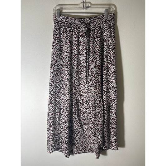 A.L.C. Red White Black Print Pull On Maxi Skirt Sz 4