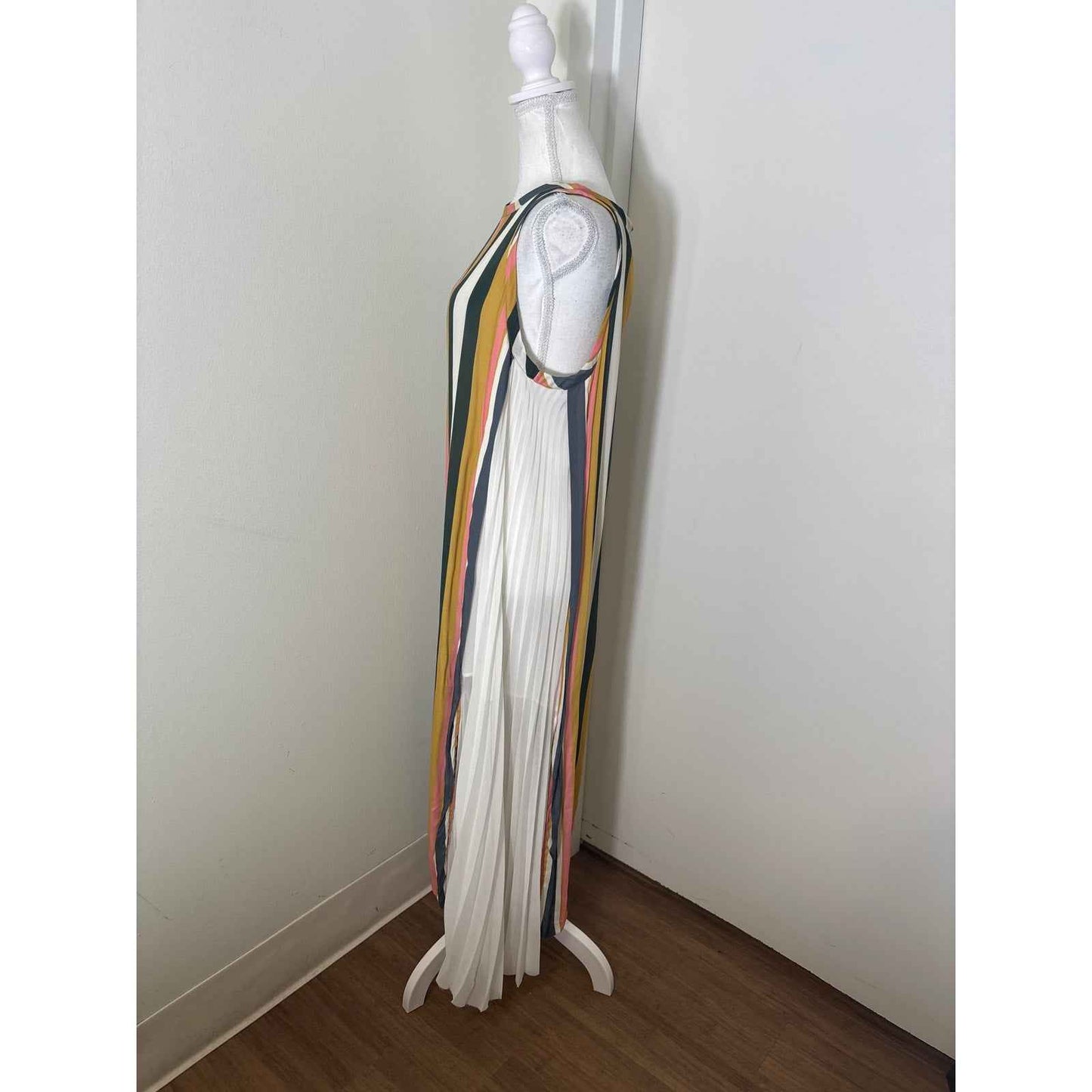 Liviana Conti Sleeveless Striped Maxi Dress Sz 44