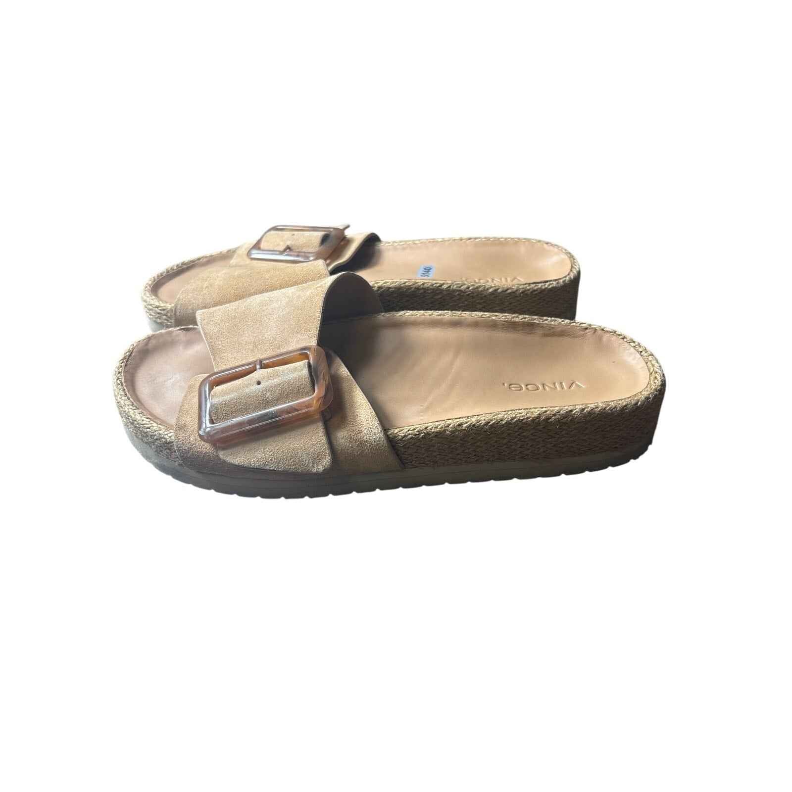 Vince Beige Suede Slip on Sandal Sz 39