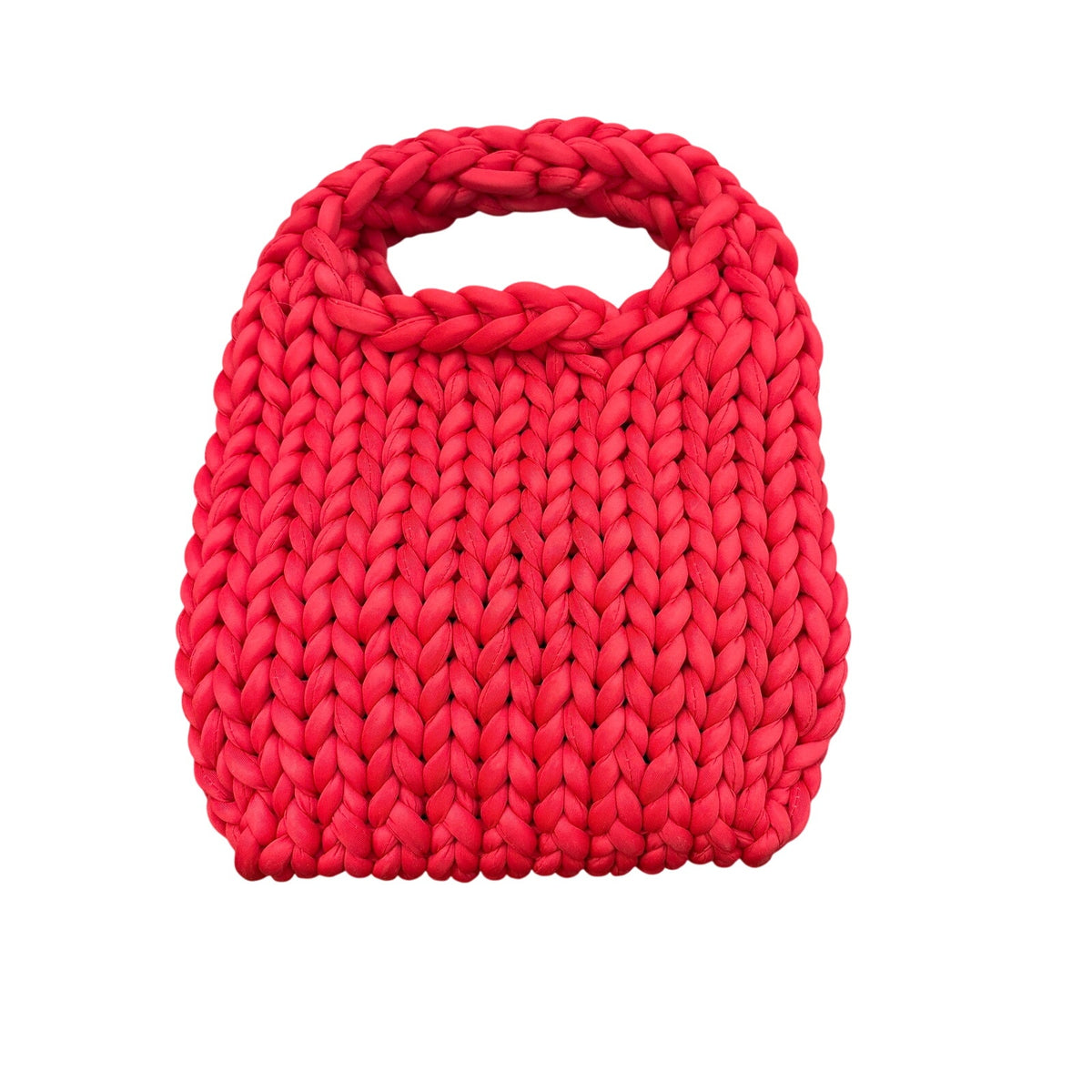 Zara Red Weave Handle Purse With Detachable Pouch Sz 9"x12"