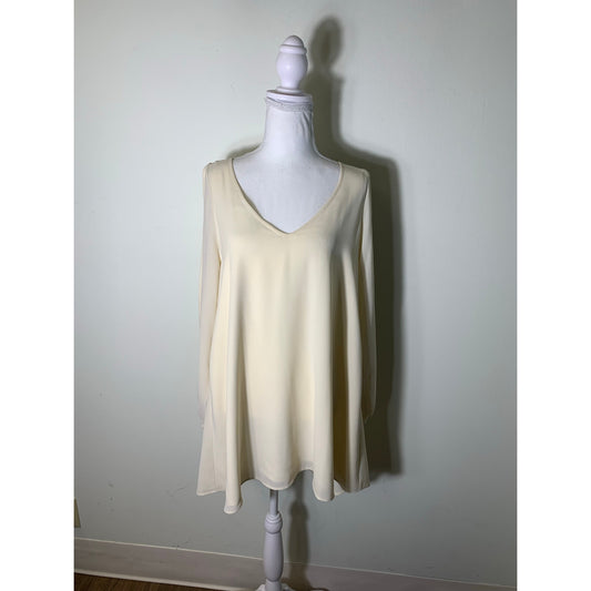 Lover's and Friends Off White Cold Shoulder Long Sleeve Mini Dress sz S