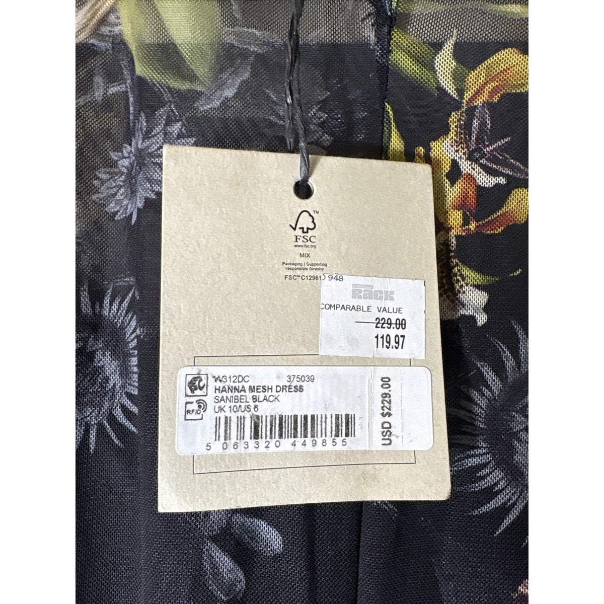 NWT All Saints Black Floral Sheer Long Sleeve Maxi Dress Sz 6
