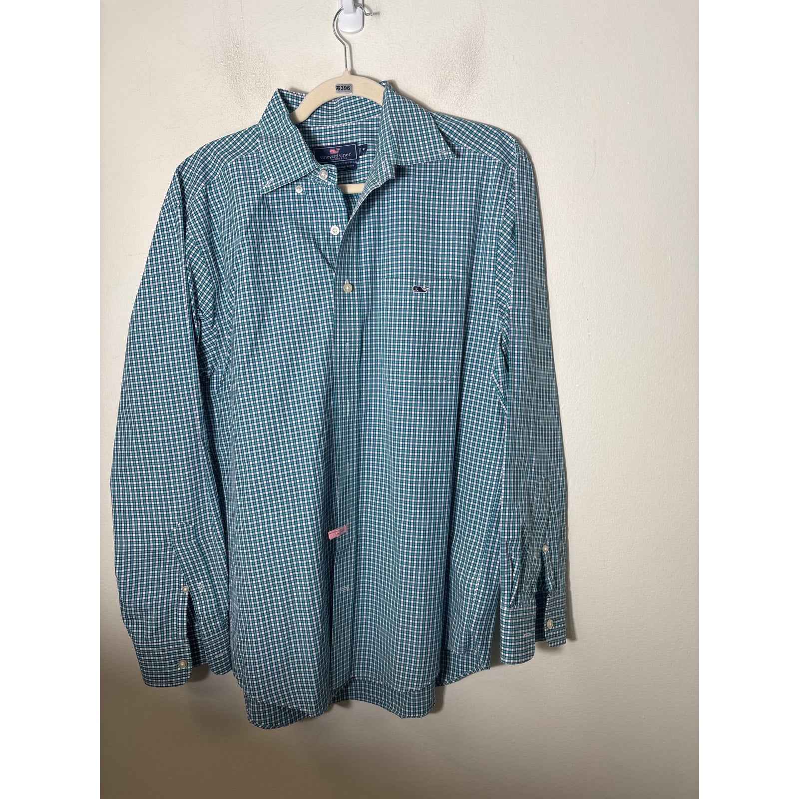 Men's Vineyard Vines Bright Green Plaid Long Sleeve Button Down Sz M