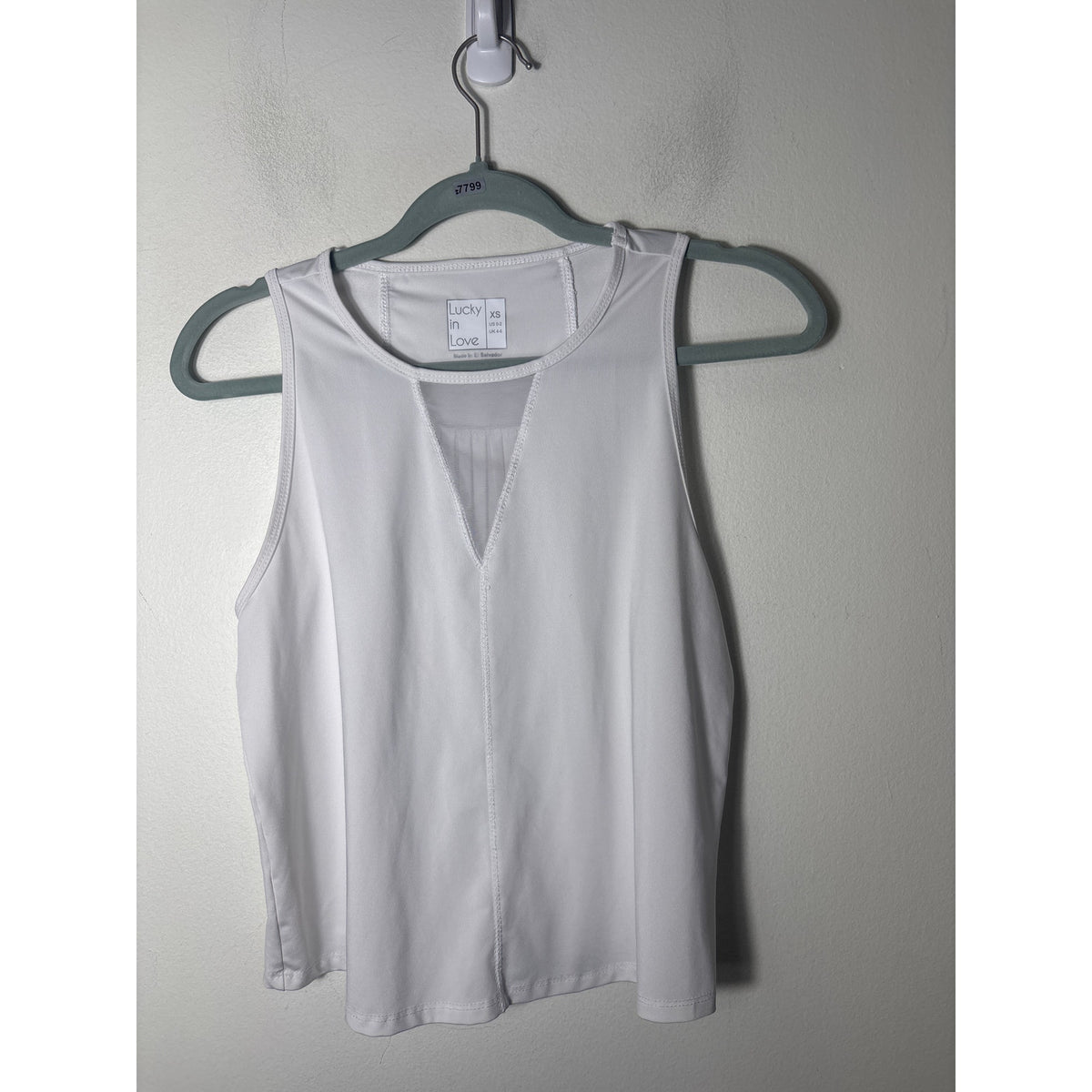 Lucky In Love White Workout Top Sz XS