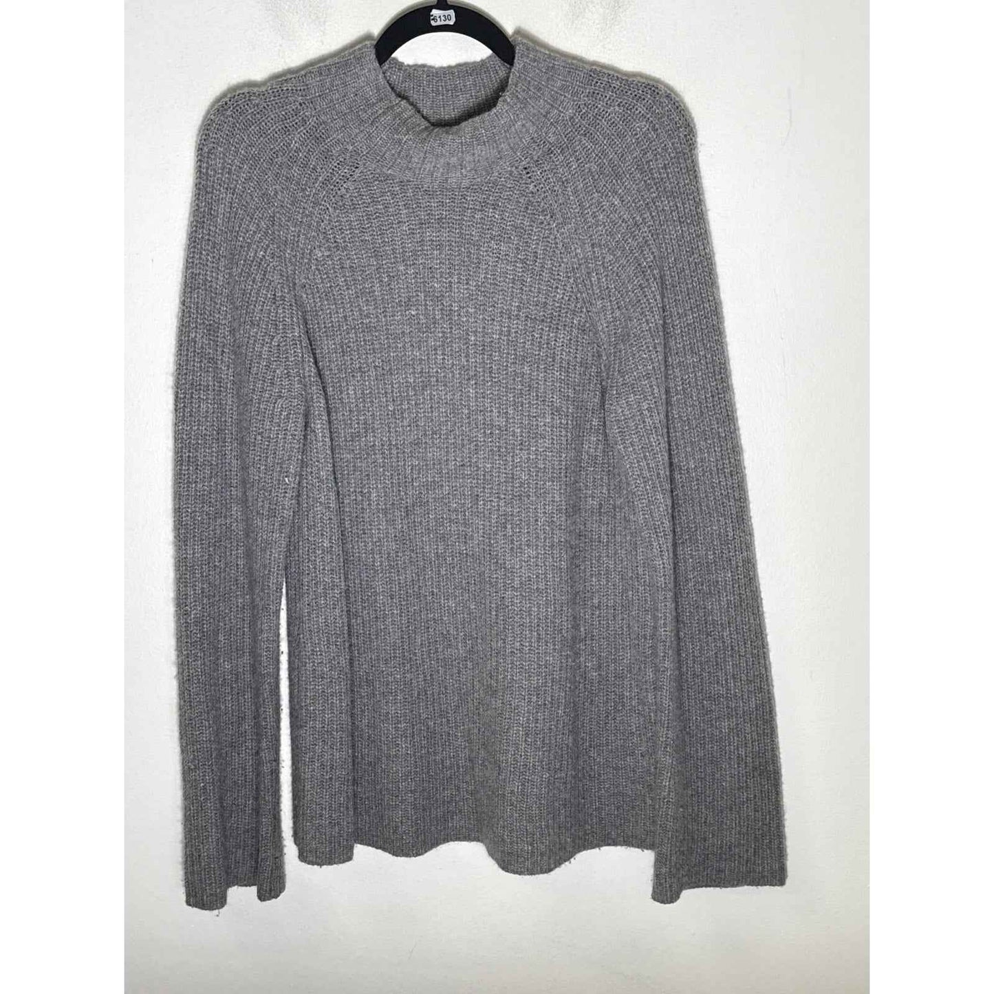 360CASHMERE Gray Long Sleeve Knit Cashmere Sweater Sz M