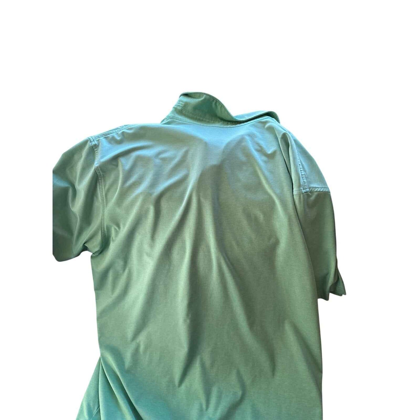 Mens Peter Millar Solid Green Short Sleeve Spartan shirt Sz L