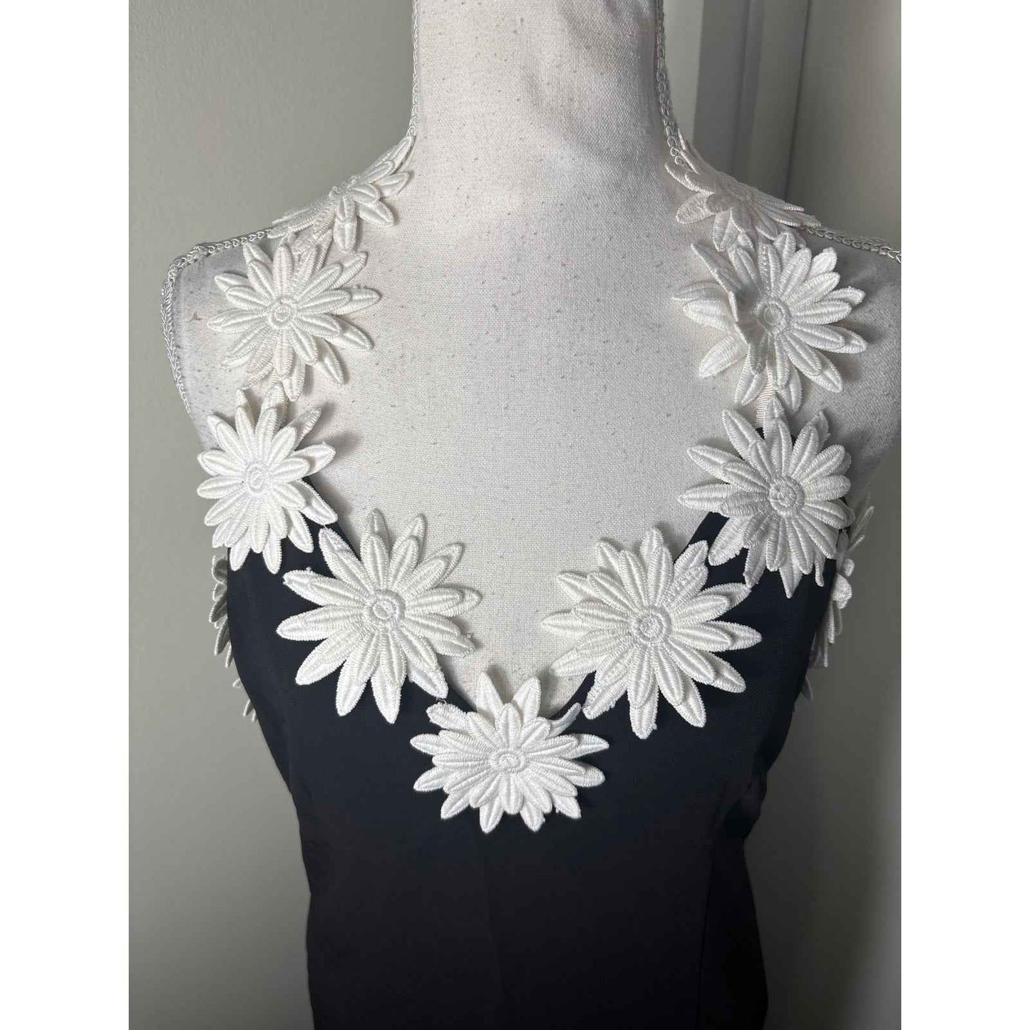 NK32 Naeem Khan Black One Shoulder Floral Strap Floor Length Dress sz 12