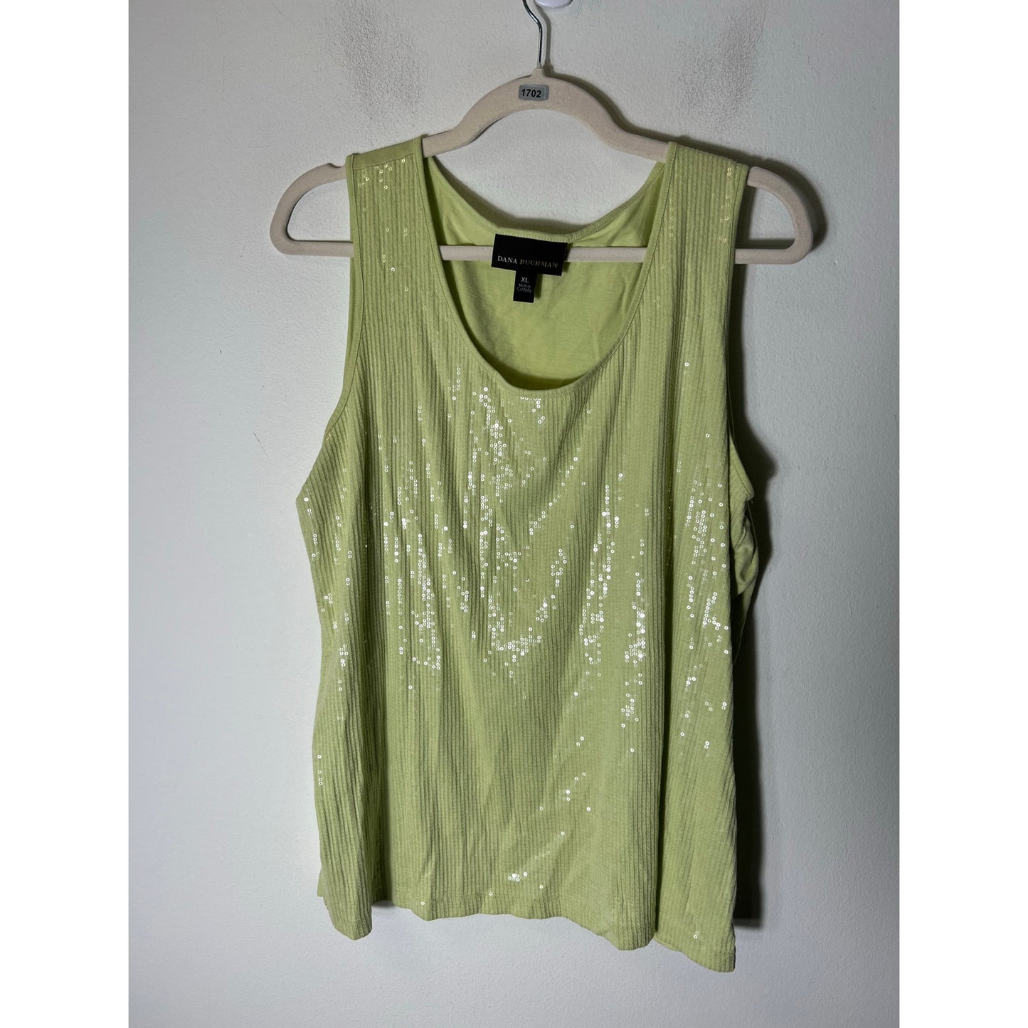 Dana Buchman Lime Green Sleeveless Sequince Sz XL