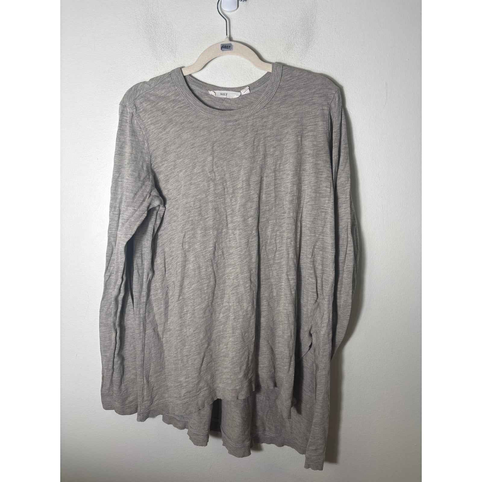 Wilt Heather Gray Long Sleeve Tee Sz L