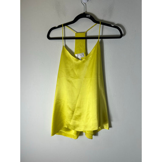 Alexie Yellow Sleeveless Racerback Silk Top Sz S