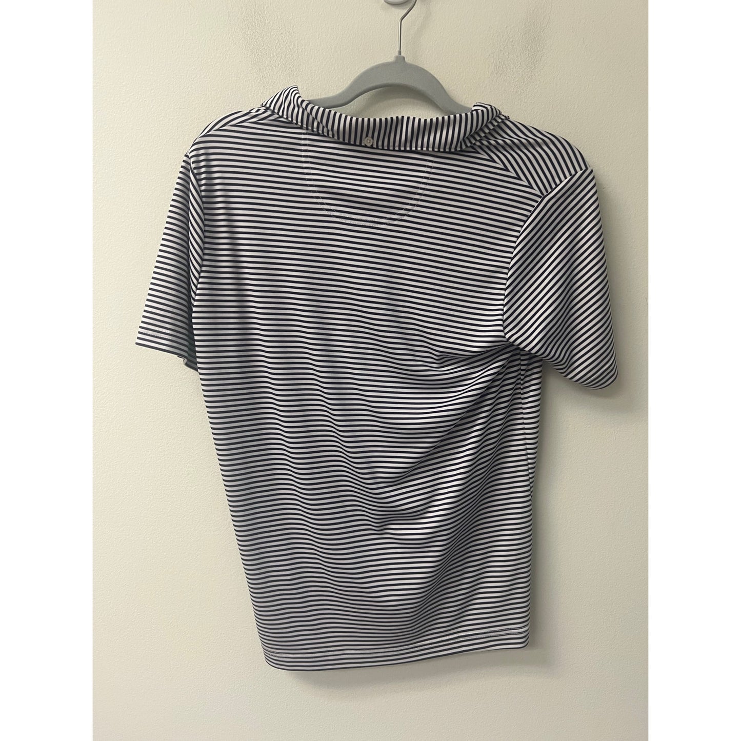 Garbinc Boys Clemson Navy and White Stripe Polo Shirt Sz XL (12)