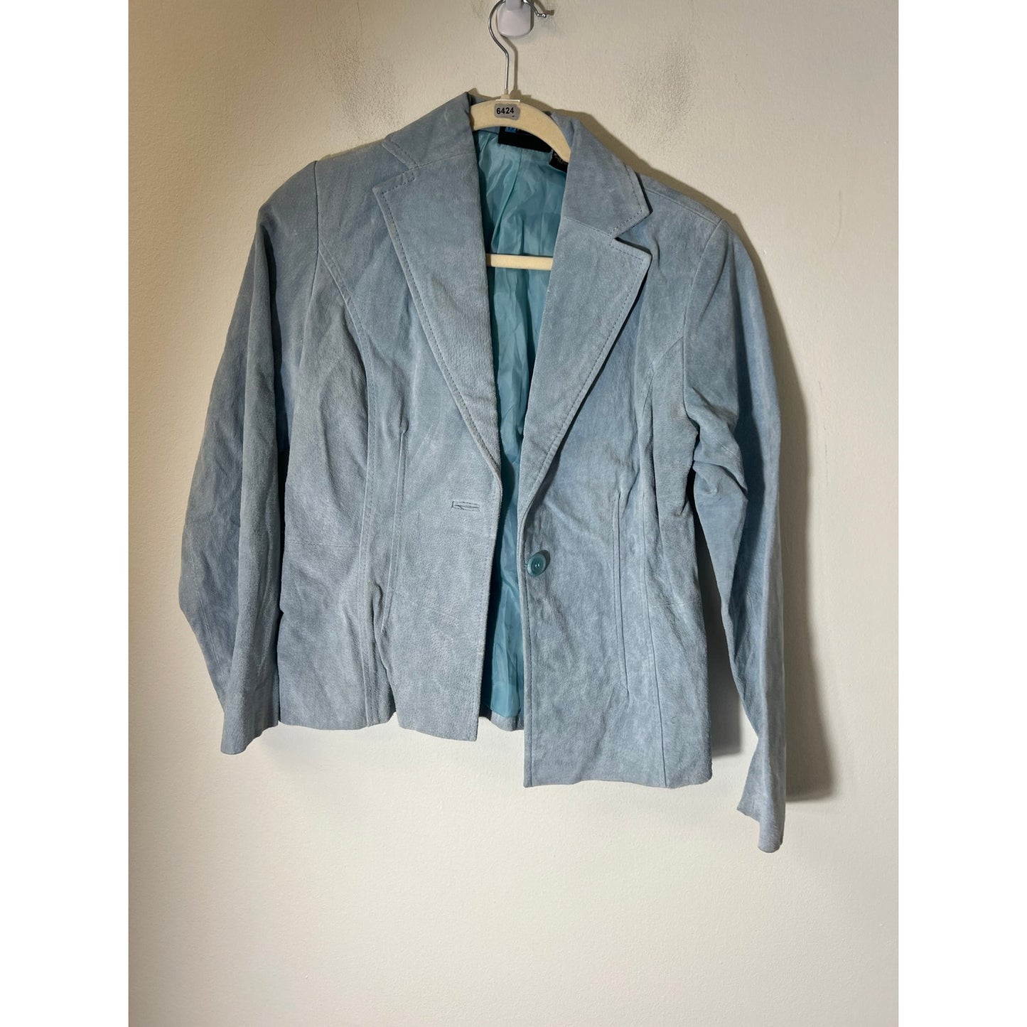 Relativity Light Blue Genunine Leather/suede Blazer