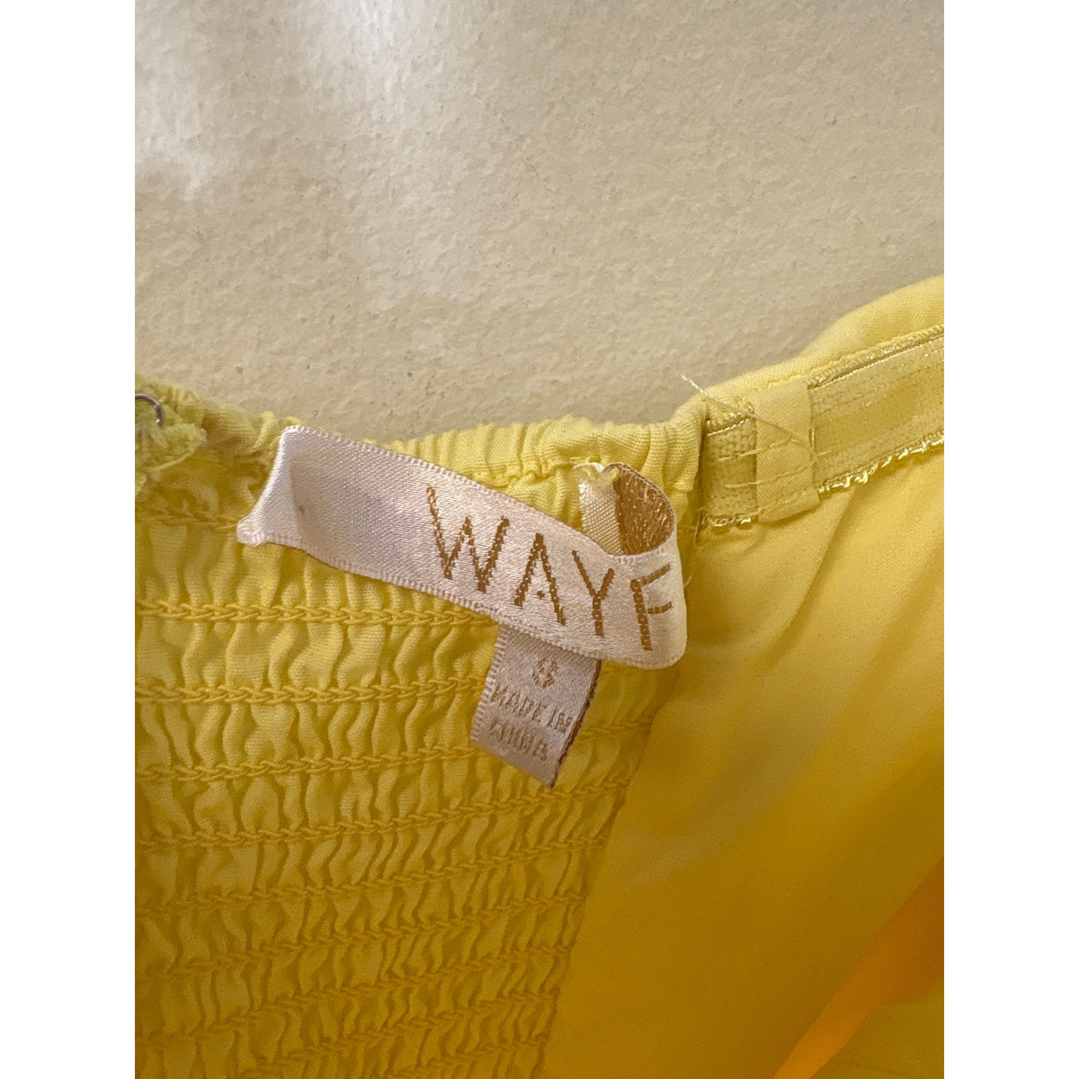 WAYF Yellow Strapless Cotton A-Line Maxi Dress Sz S