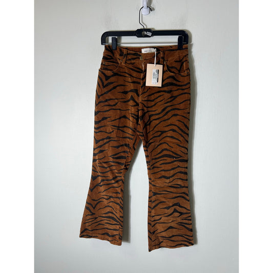 Mink Pink Brown Wild Woman Kick Flare Corduroy Pants Sz XS