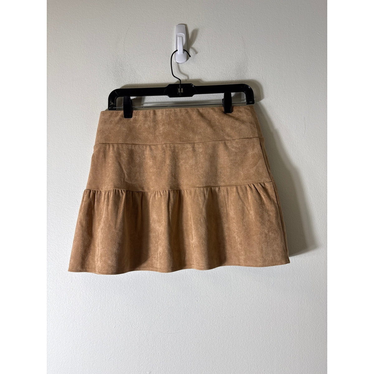 Shug Tan Faux Suede Mini Skirt Sz M