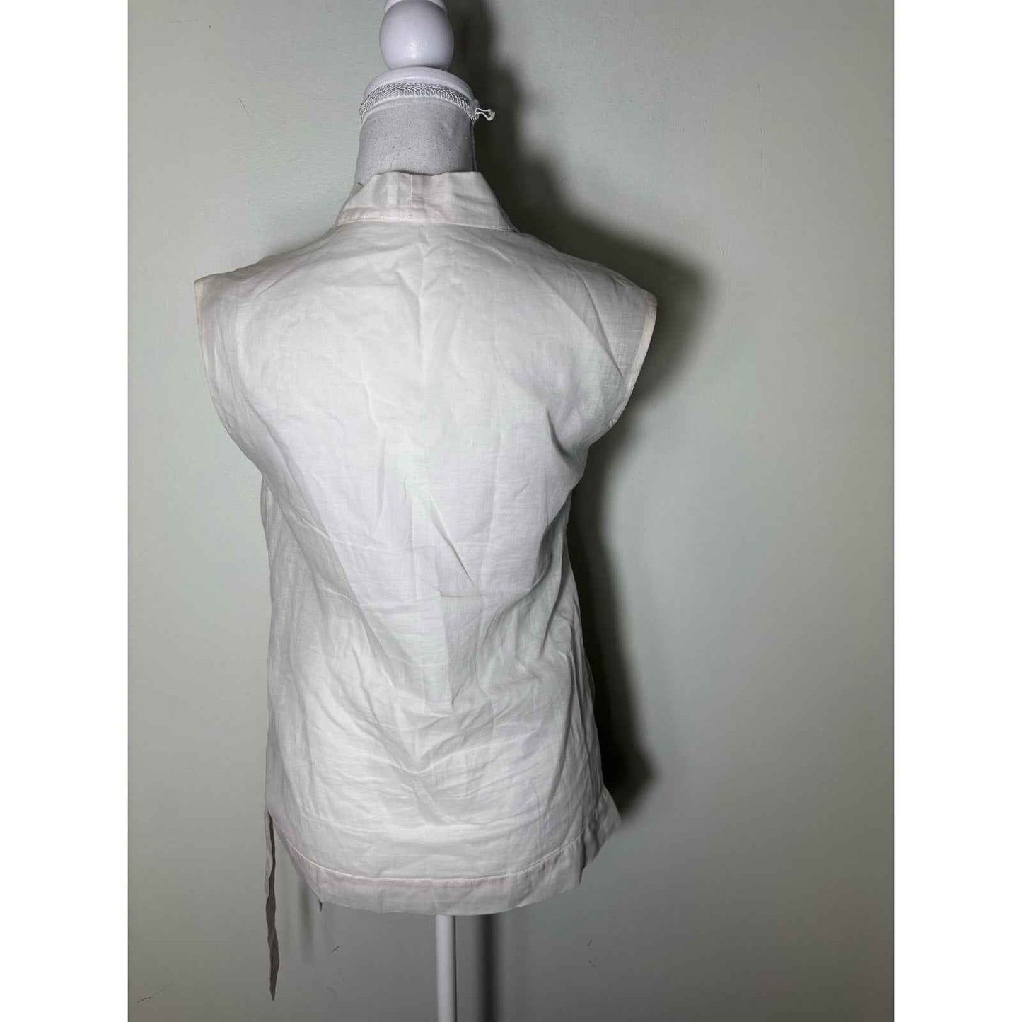 Brunello Cucinelli Off White Sleeveless Wrap Top Sz XS