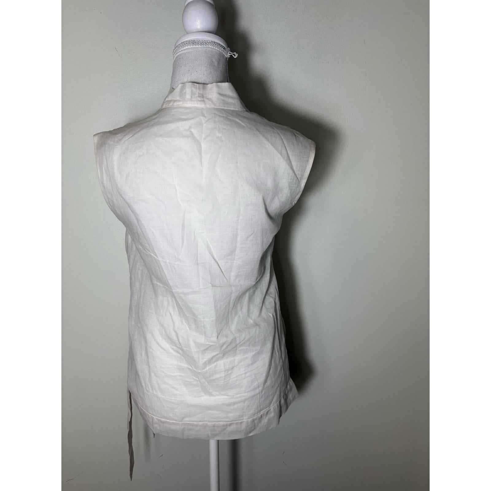 Brunello Cucinelli Off White Sleeveless Wrap Top Sz XS
