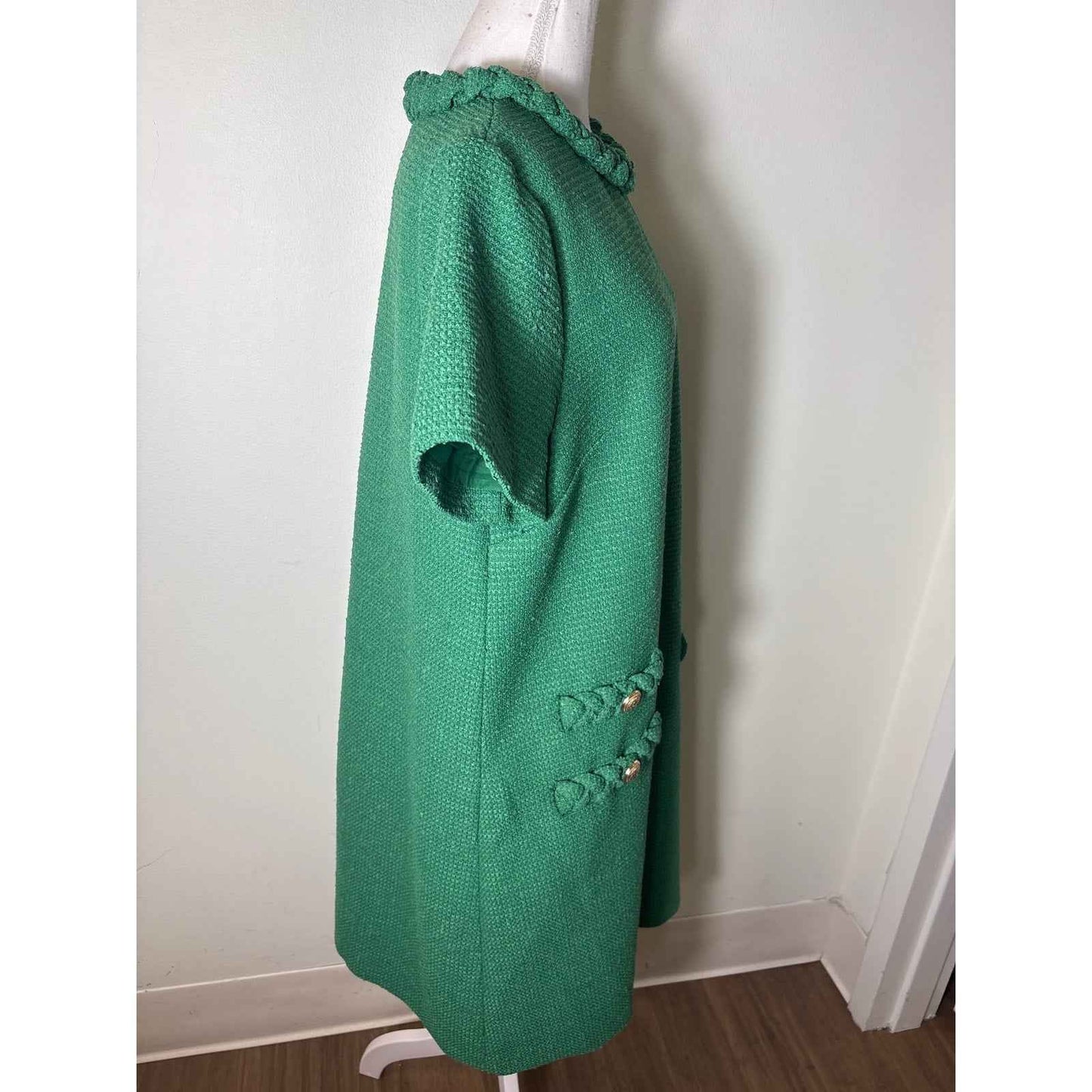 Tuckernuck Bright Green Jackie Tweed A-Line Mini Dress sz XL