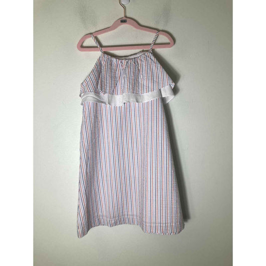 Girls Bella Bliss Red White & Blue Seersucker Sundress Sz 8