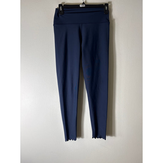 Aqua Athletic Navy Scallop Leggings Sz S