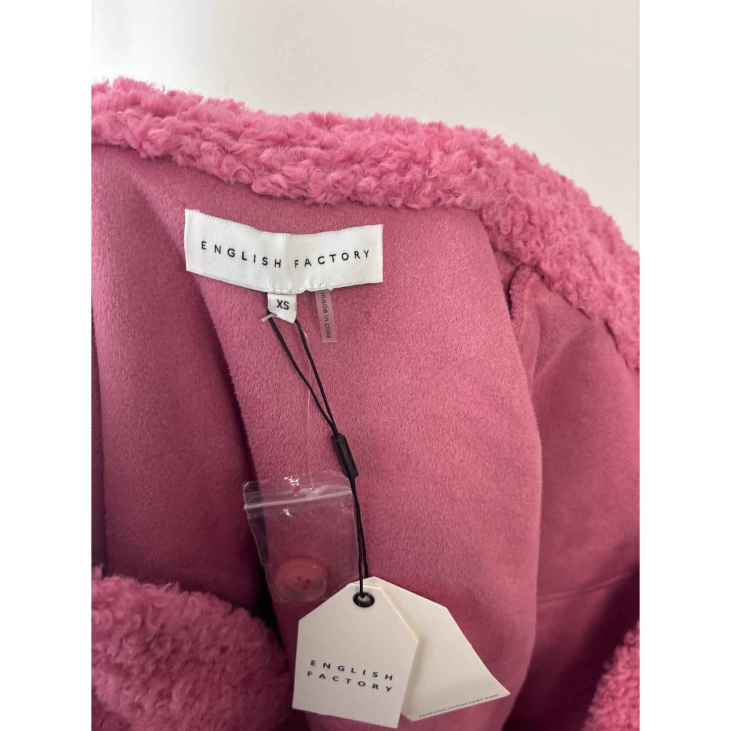 NWT English Factory Oversize Fuchsia Sherpa Jacket Sz XS