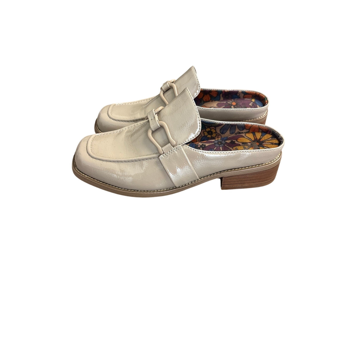 Korks Nude Patent Leather Loafer Slides Sz 7